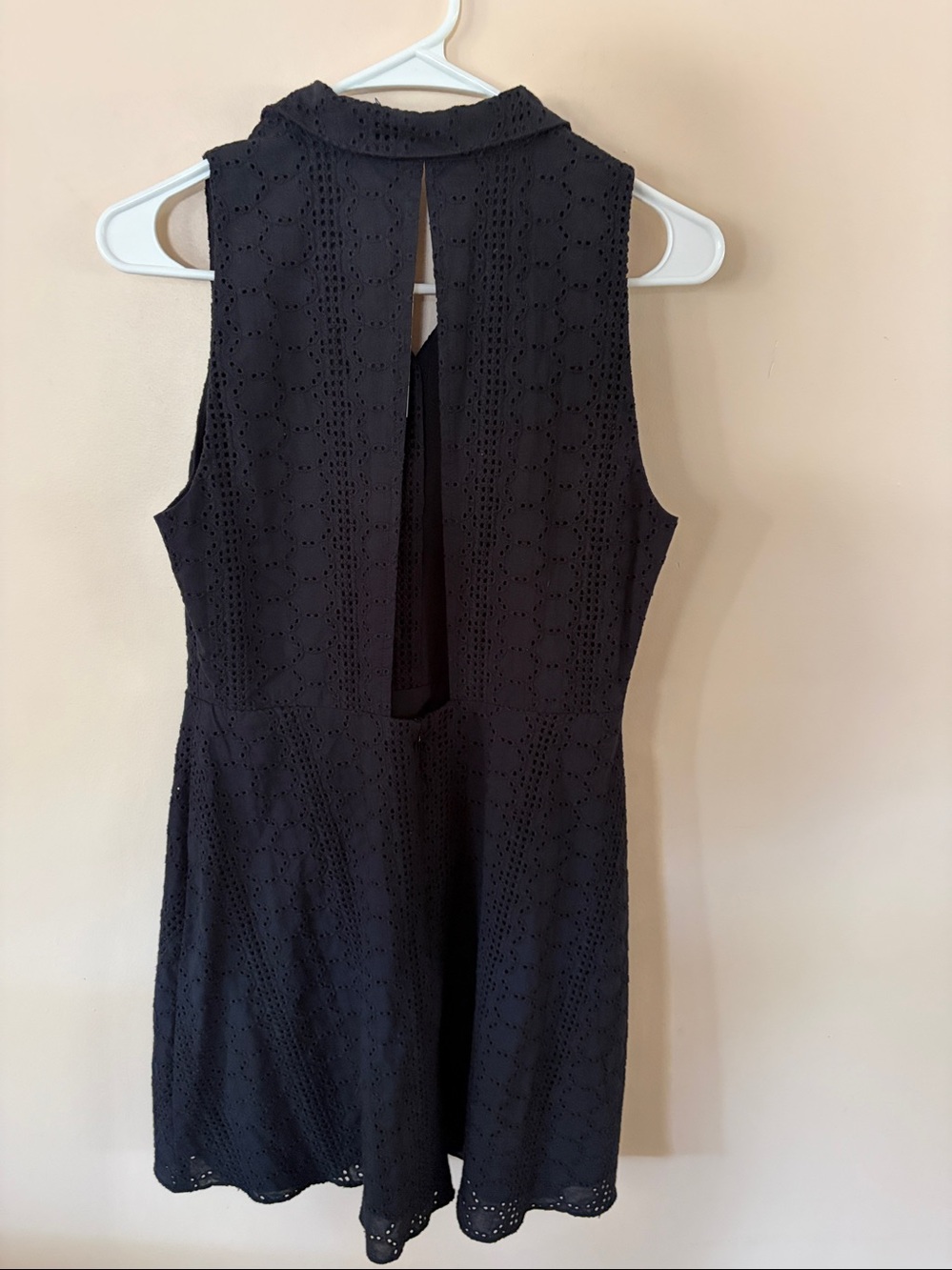 BCBGeneration Black Eyelet Sleeveless Shirt Dress